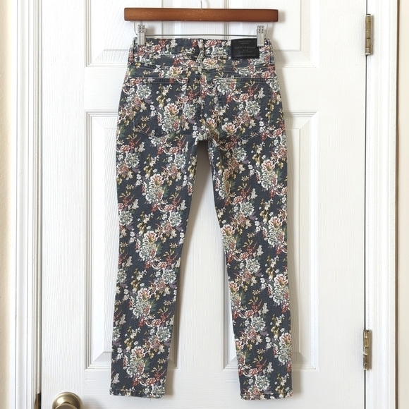 Lucky Brand Lolita Floral Low Rise Ankle Cropped Skinny Jeans Gray 00/24 - Picture 4 of 16